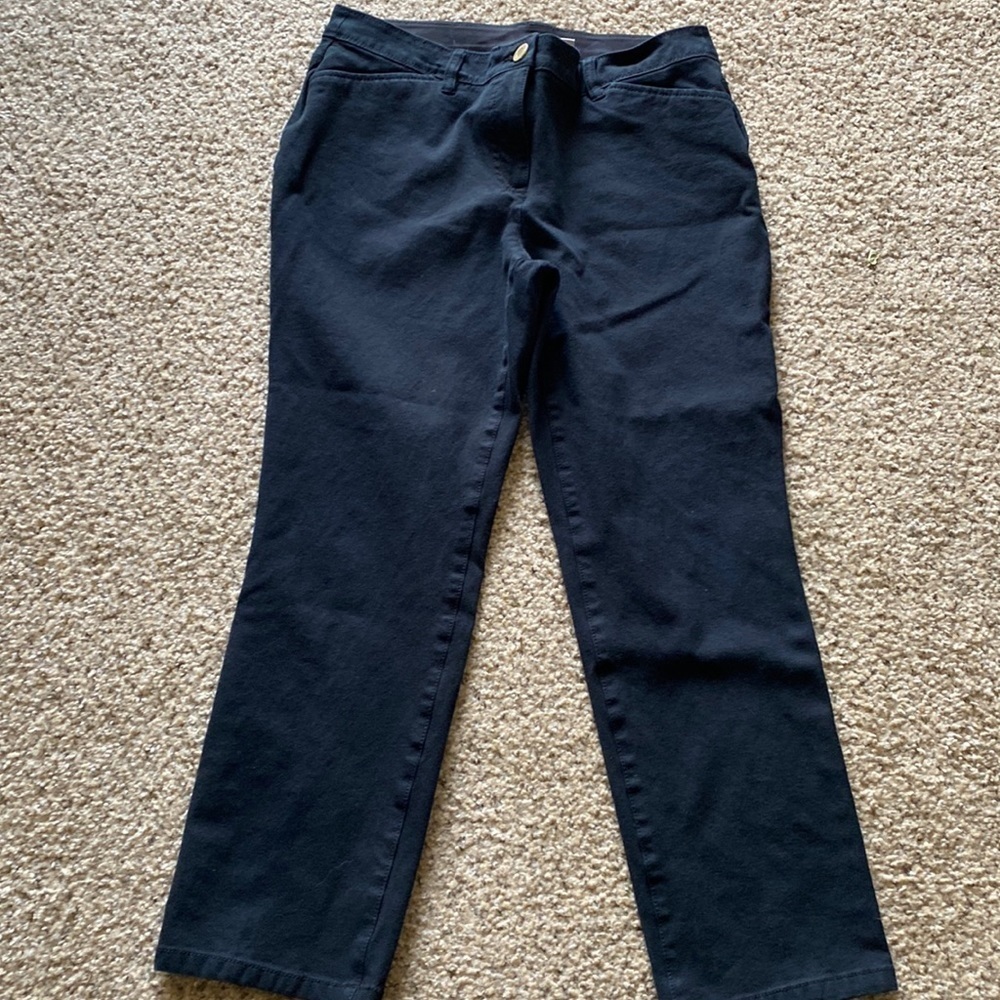 So Slimming By Chicos Womens Solid Black Dress Pants Size medium 8 Short